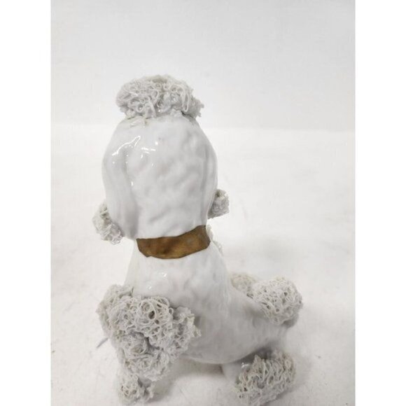 VTG 1950s Ceramic White Spaghetti Poodle Dog Figurine Japanese Rare Mid Century - Picture 6 of 10